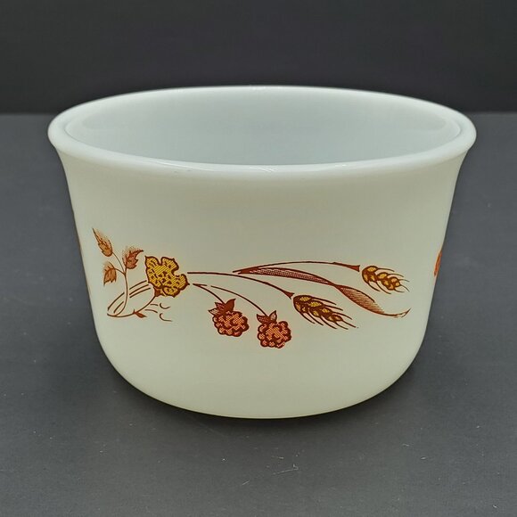 Pyrex Harvest Home Open Sugar Bowl Coffee Cup Wheat Yellow Orange Flowers - Picture 4 of 12